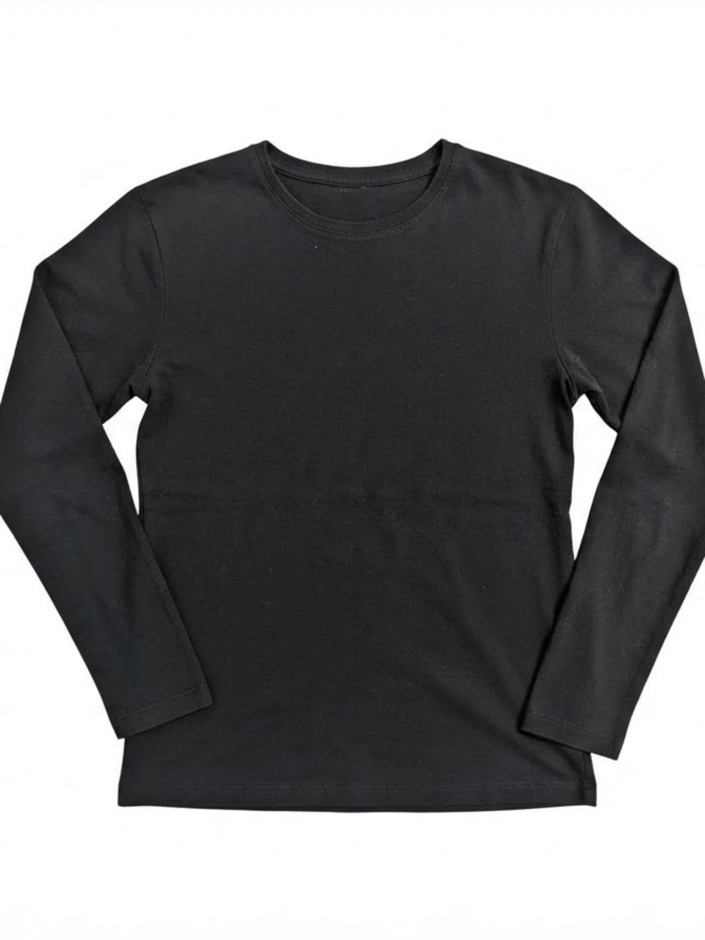 Talbots Black Long Sleeve Tee Top Size S 100% Pima Cotton Minimalist Basic Core